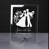 Personalised Engraved wedding Glass Plaque gift or wedding Present Personalised Wedding Gift ukgiftstoreonline