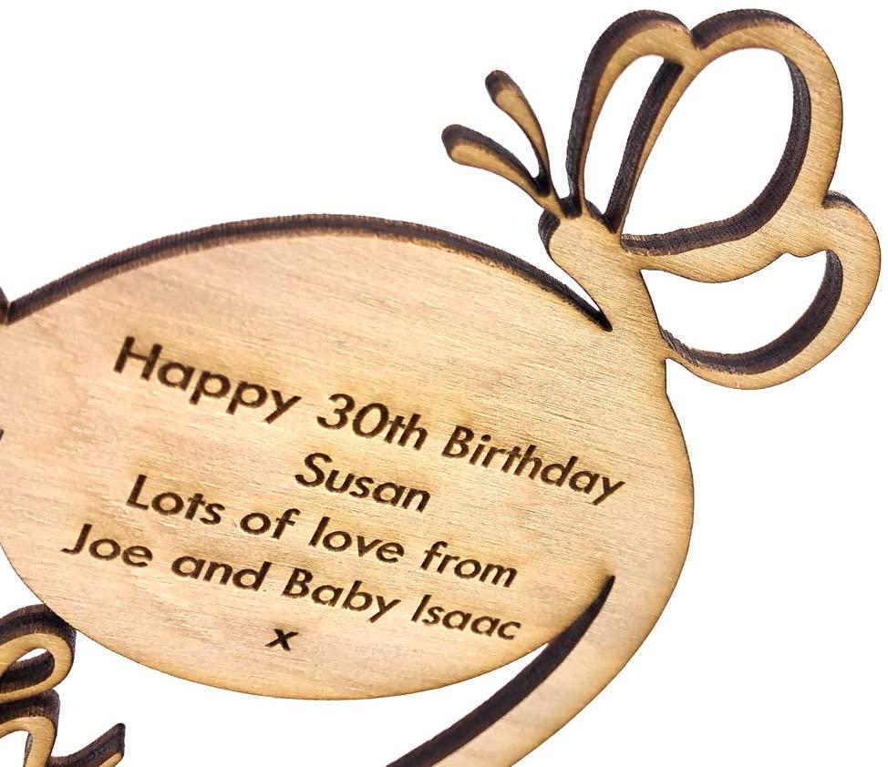 ukgiftstoreonline Personalised Wooden Freestanding Heart Birthday Gift For Her With Message 13th, 16th, 18th, 21st, 30th, 40th, 50th, 60th, 70th - ukgiftstoreonline