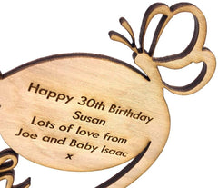 ukgiftstoreonline Personalised Wooden Freestanding Heart Birthday Gift For Her With Message 13th, 16th, 18th, 21st, 30th, 40th, 50th, 60th, 70th - ukgiftstoreonline