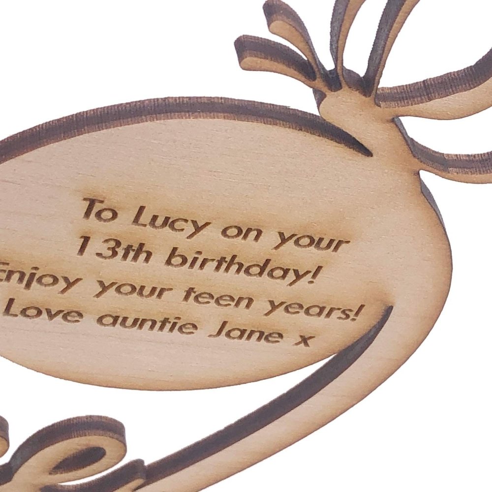ukgiftstoreonline Personalised Wooden Freestanding Heart Gift For Niece With Message - ukgiftstoreonline