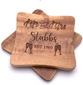 ukgiftstoreonline Set Of Two Personalised Mr and Mrs Wedding Gift Coasters - ukgiftstoreonline
