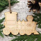 ukgiftstoreonline Train Shaped personalised Wooden Christmas Tree Decoration Bauble - ukgiftstoreonline