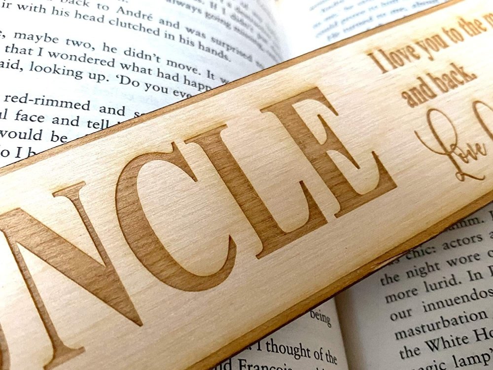 Uncle Gift Personalised Wooden Engraved Bookmark - ukgiftstoreonline