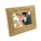 Wedding Day Multi Script Wooden Photo Frame Gift - ukgiftstoreonline