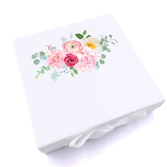 ukgiftstoreonline Personalised Pink Flower Wedding Keepsake Memory Box