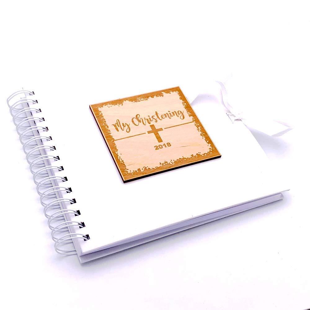 White Christening Scrapbook Photo Album or Guest Book - ukgiftstoreonline