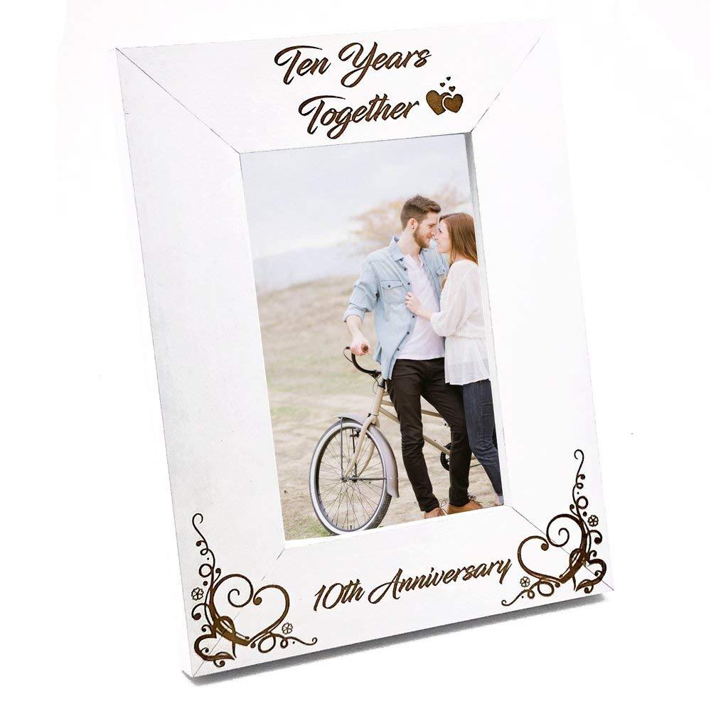 White Wooden 10th Anniversary Photo Frame Gift - ukgiftstoreonline