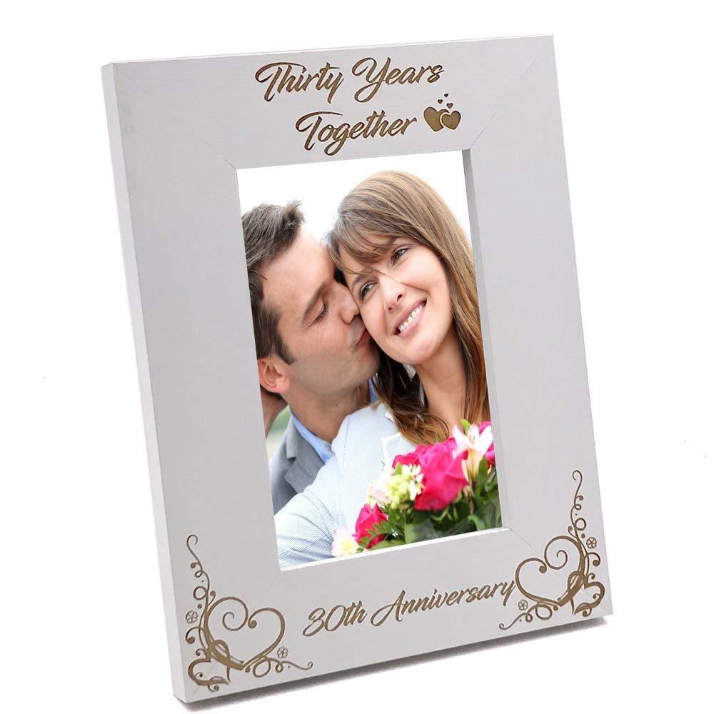 White Wooden 30th Anniversary Photo Frame Gift - ukgiftstoreonline