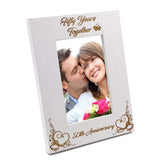 White Wooden 50th Anniversary Photo Frame Gift - ukgiftstoreonline