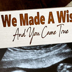 White Wooden Baby Scan Photo Frame Gift - Dream Came True - ukgiftstoreonline