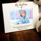 White Wooden Baptism Photo Frame Gift - ukgiftstoreonline