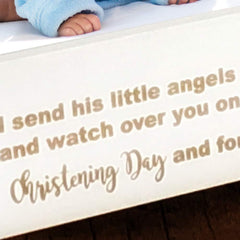 White Wooden Christening Photo Frame Gift - ukgiftstoreonline