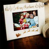 White Wooden Merry Christmas Photo Frame Gift - ukgiftstoreonline