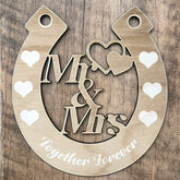 Wooden Horseshoe Wedding Gift - Together Forever - ukgiftstoreonline