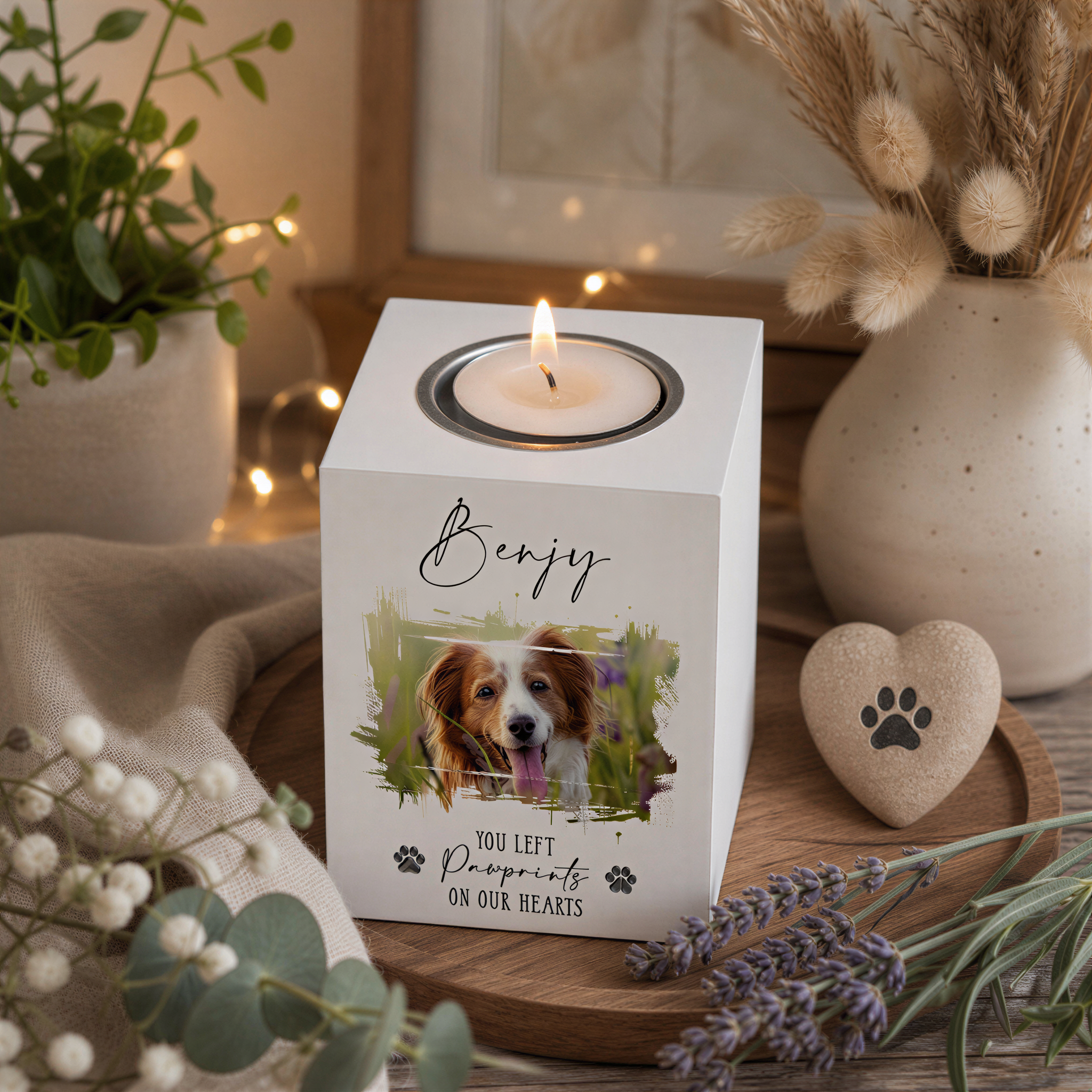Personalised Remembrance Pet Memorial Photo Candle Tealight Holder Tea Light Holder ukgiftstoreonline
