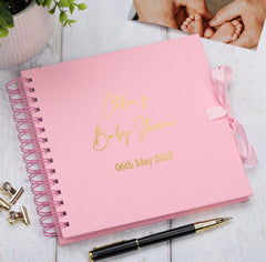 Personalised Baby Shower Multiple Colour Guest Book Scrapbook or Photo Album Foil Print Scrapbook ukgiftstoreonline