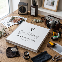 Large Traditional Book Bound Personalised Wedding Photo Album With Heart photo album ukgiftstoreonline