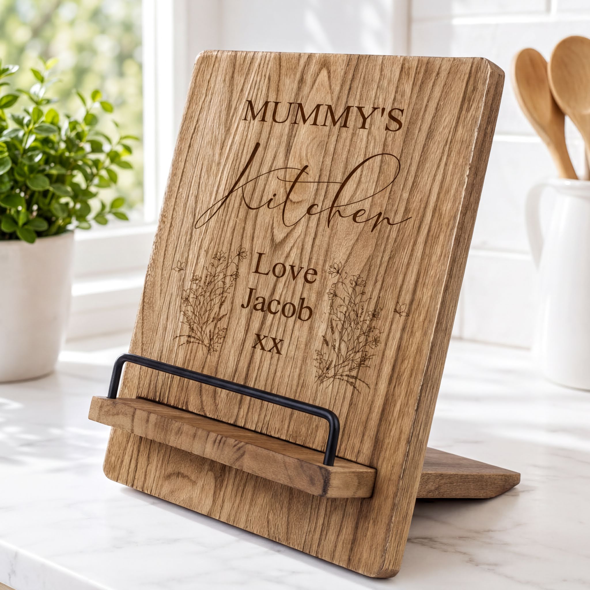 Personalised Mummy Recipe Book Or Tablet Stand For Kitchen Gift Photo Frame ukgiftstoreonline