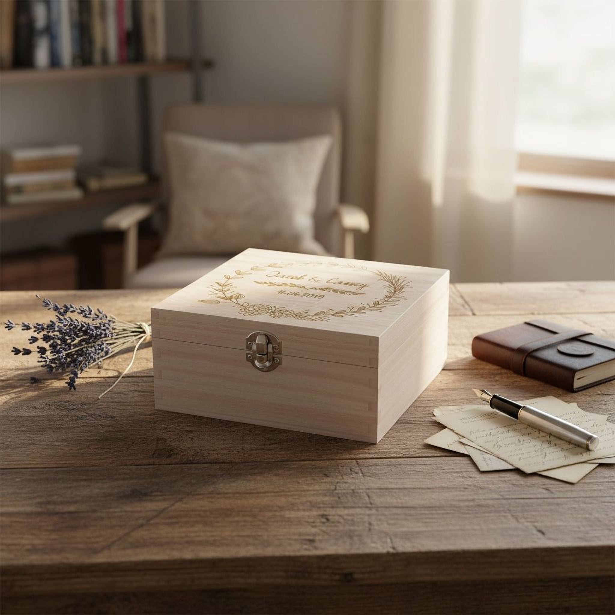 ukgiftstoreonline Personalised Wooden Keepsake Box Wedding Memory Engraved Gifts Any Name Keepsake Memory Box ukgiftstoreonline