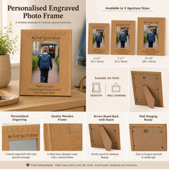 Personalised Engraved My First Day Of School Wooden Photo Frame Keepsake Photo Frame ukgiftstoreonline