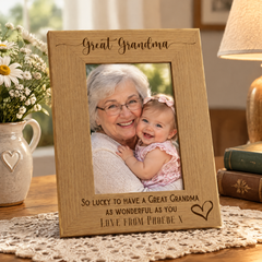 Personalised Grandma Love Heart Engraved Photo Frame Gift personalised photo frames ukgiftstoreonline