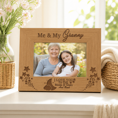 Me and My Granny Love You To The Moon Oak Wood Finish Engraved Photo Frame Gift Photo Frame ukgiftstoreonline