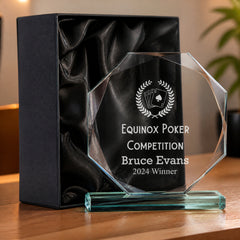 Large Jade Glass Personalised 15cm Poker Or Cards Trophy Award Engraved Jade Glass ukgiftstoreonline