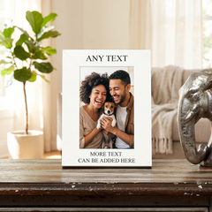 Personalised Photo Frame – White Wooden 4x6 Custom Printed Message Display Photo Frame ukgiftstoreonline