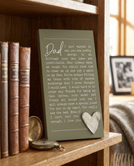 Dad Plaque Gift – Raised Silver Heart Plaque With Sentimental Quote & Elegant Display Nan Photo Frame ukgiftstoreonline