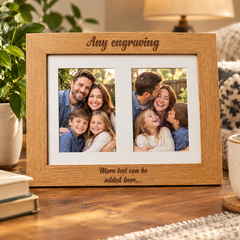Personalised Wooden Double Photo Frame Engraved Any Message Photo Frame ukgiftstoreonline