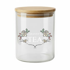 Personalised Tea Storage Jar with Flowers and Any name Gift For Any Occasion