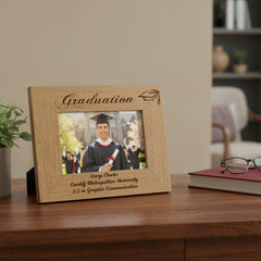 Personalised Graduation Wooden Photo Frame Gift Graduation Photo Frame ukgiftstoreonline Landscape 4 x 6 inch