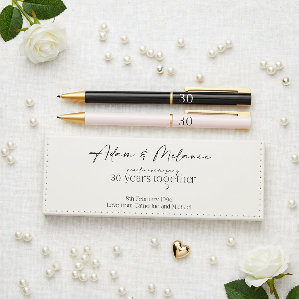 30th Anniversary Pen Set Personalised and Gift Boxed Anniversary Gifts ukgiftstoreonline