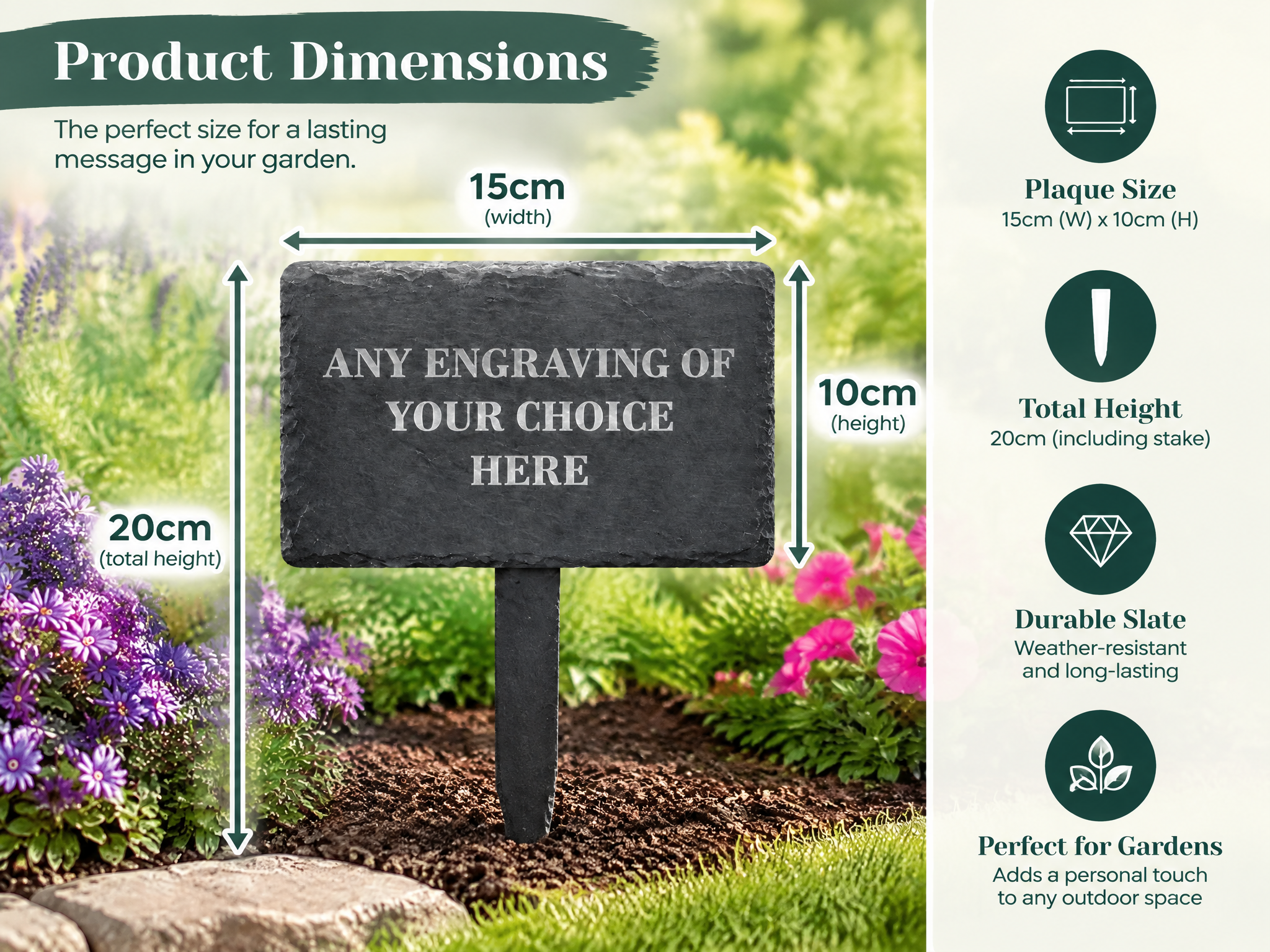 Personalised Slate Plant Marker Garden or Pot Plaque Any Engraving Personalised Garden Stone Slate ukgiftstoreonline