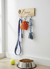 Personalised Engraved Wooden Dog Lead Hook ukgiftstoreonline