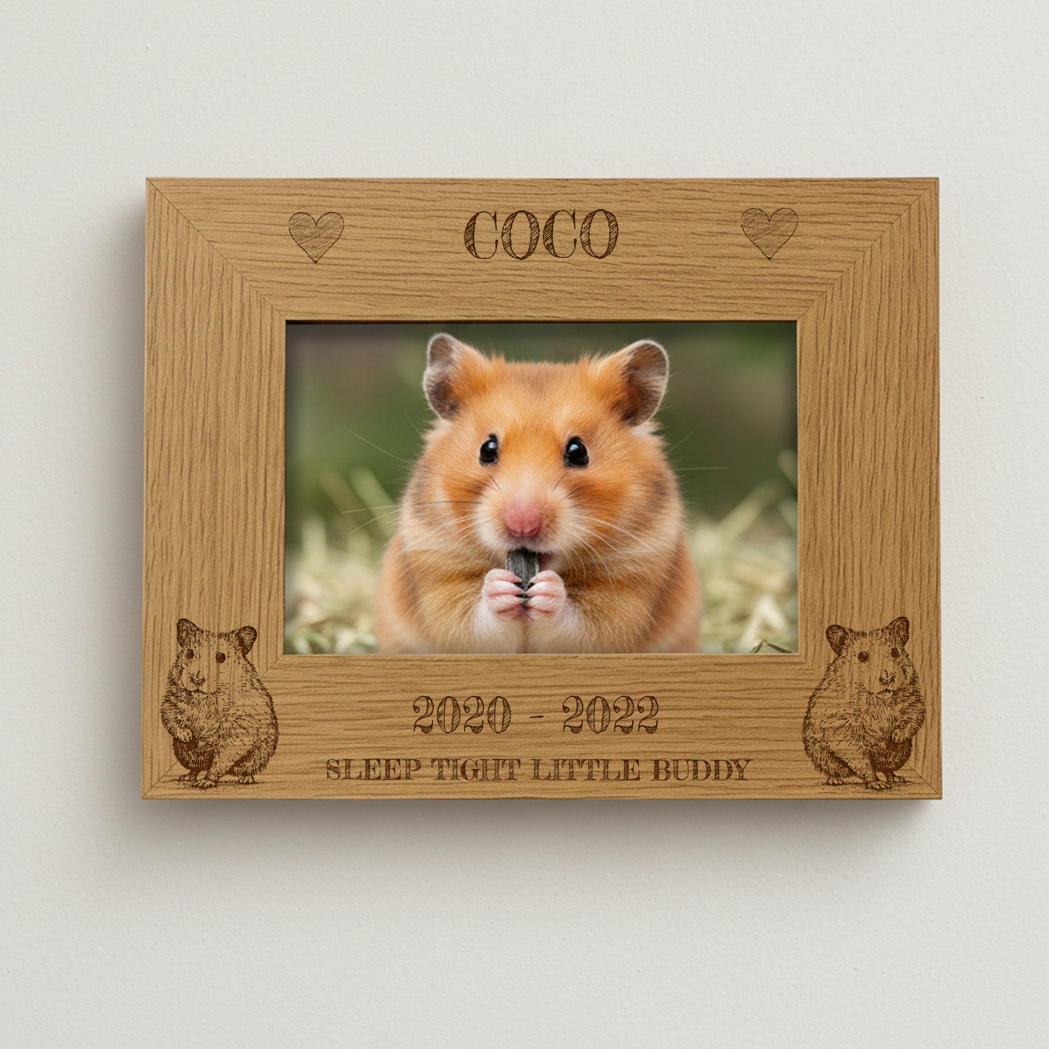 Personalised Engraved Hamster Remembrance Memorial Photo Frame gift