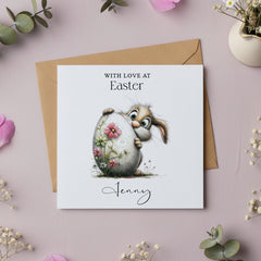 Personalised Rabbit Easter Card For Daughter Niece Sister or Granddaughter Personalised Cards ukgiftstoreonline