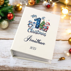 Personalised Baby Boy's First Christmas Photo Album Slip In Sleeves 100 x 6x4 Capacity