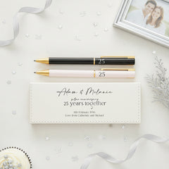 25th Anniversary Pen Set Personalised and Gift Boxed Anniversary Gifts ukgiftstoreonline