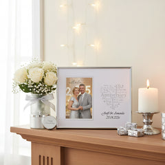 Personalised 25th Anniversary Silver Heart Photo Frame Gift Boxed Anniversary Photo Frame ukgiftstoreonline