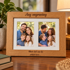 Personalised Wooden Double Photo Frame Engraved Any Message Photo Frame ukgiftstoreonline