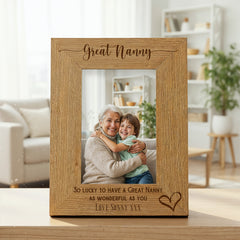 Personalised Great Nanny Love Heart Engraved Photo Frame Gift personalised photo frames ukgiftstoreonline