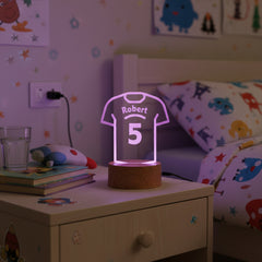 Football Shirt Kids Room Personalised 7 colour Led Night Light Lamp For Boys Birthday Personalised Lights ukgiftstoreonline