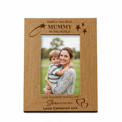 Personalised Best Mummy Portrait Wooden Photo Frame Gift Photo Frame ukgiftstoreonline