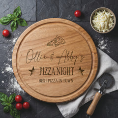 Large Personalised Pizza Night Wooden Serving Board, Personalized Pizza Board, For Couples New Home Anniversary etc ukgiftstoreonline