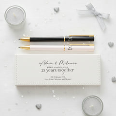 25th Anniversary Pen Set Personalised and Gift Boxed Anniversary Gifts ukgiftstoreonline