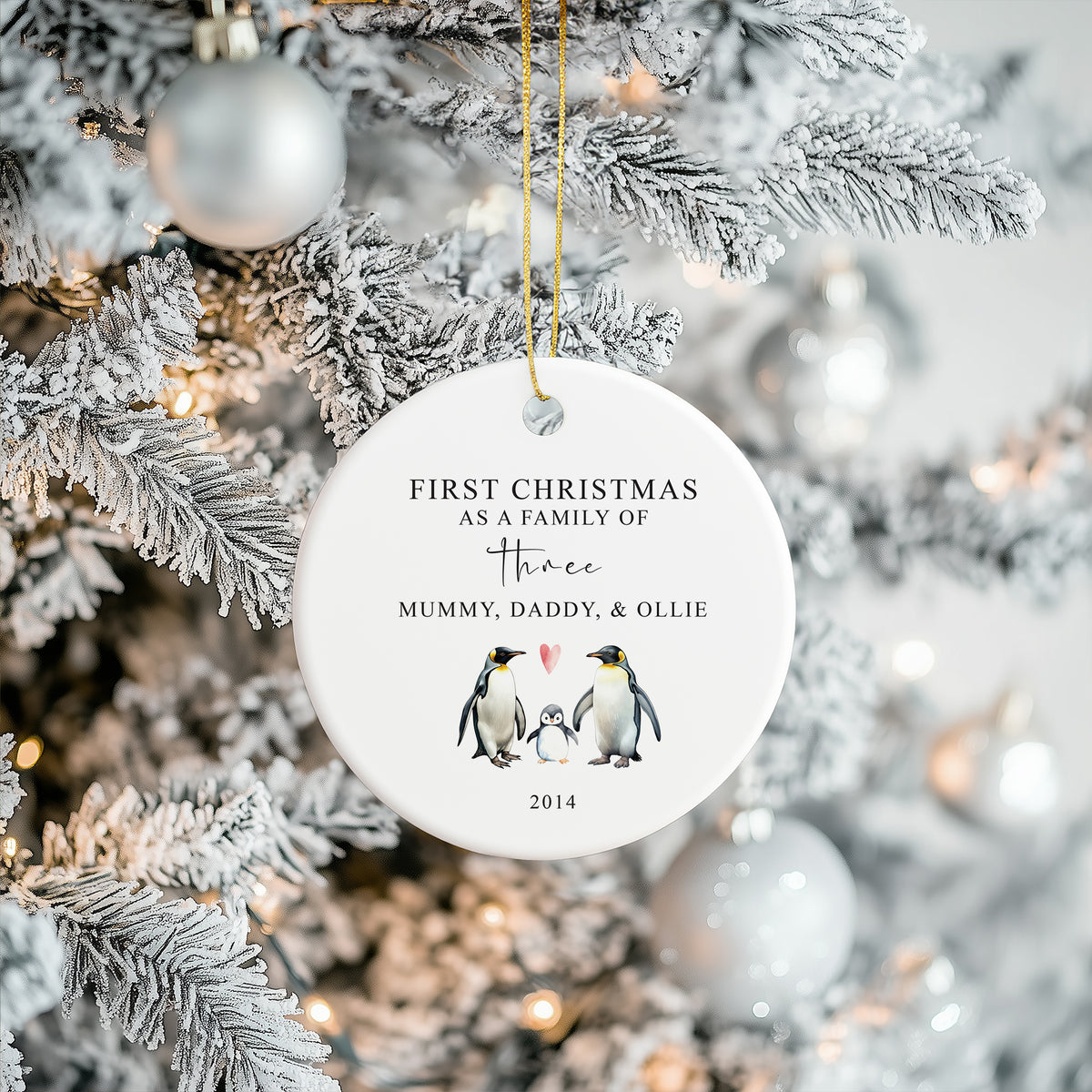 First Christmas as a Family of 3 Decoration Keepsake Christmas Bauble Gift