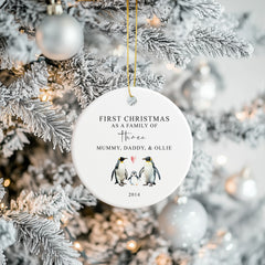 First Christmas as a Family of 3 Decoration Keepsake Christmas Bauble Gift