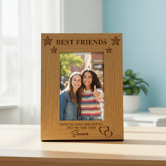 ukgiftstoreonline Best Friends Make Good Time Better Wooden Photo Frame Gift Friends Photo Frame ukgiftstoreonline