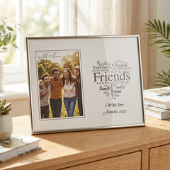 Friends Photo Frame - Silver Heart Personalised 4x6 Keepsake Gift Boxed Friends Photo Frame ukgiftstoreonline
